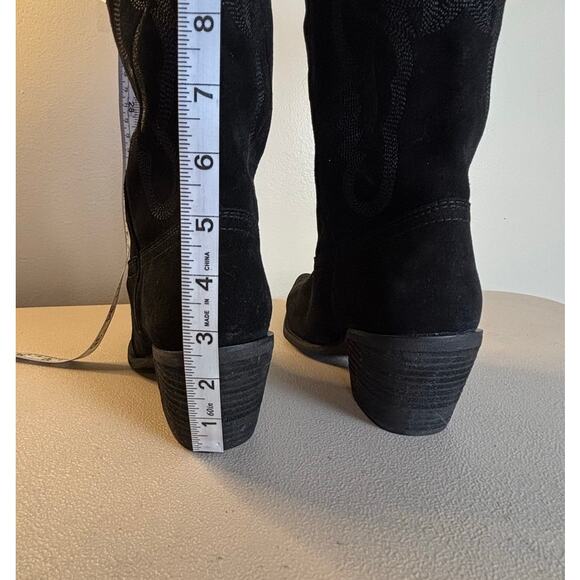 Jeffrey Campbell Rancher Knee High Western Boot Black Oiled Suede Size 7 NEW! - Picture 11 of 12